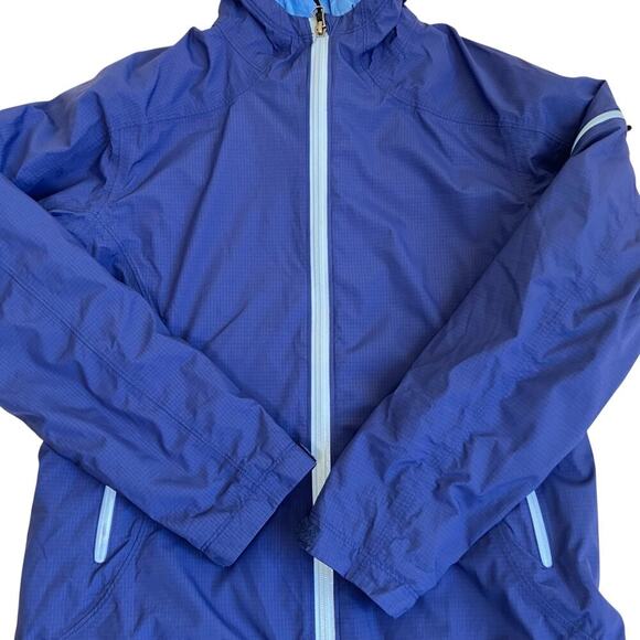 REI Girls Sz L (14-16) Water Resistant Jacket Hooded Lightweight Blue Fall - Picture 8 of 16